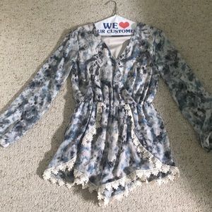 ASTR lace trim romper